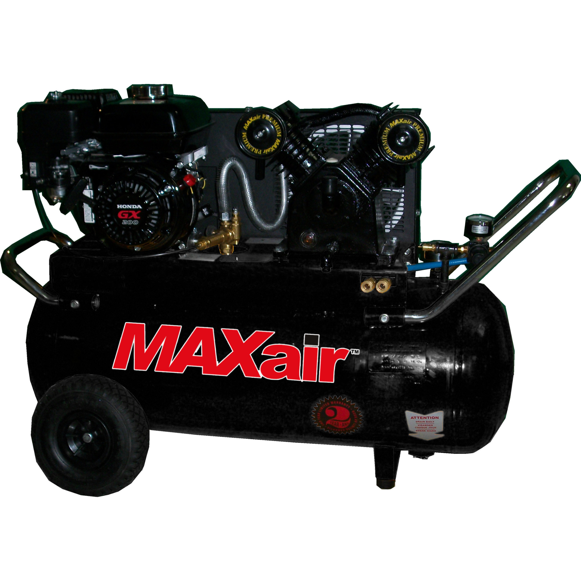 MAXair Premium Air Compressor - 25 Gal., 16.5 CFM, 6.5 HP, GX200 OHV Honda Engine, Model# P65G25H1